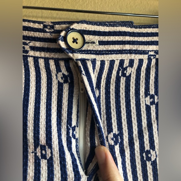 Anthropologie Women's The Essential Slim Trousers Blue White Stripe Size 2 - Picture 9 of 16